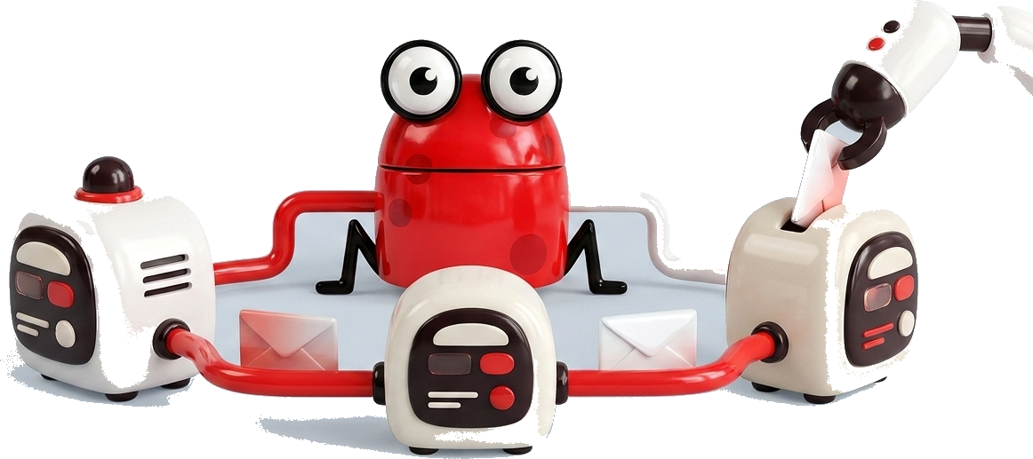 The frog linking machines into an automation workflow