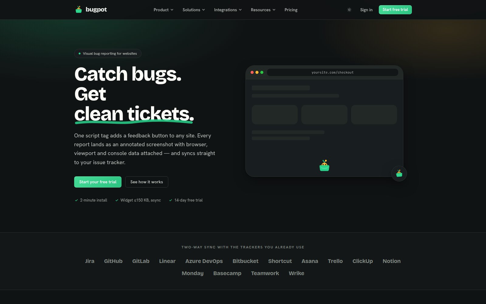 The Bugpot front page