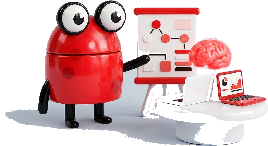 The frog presenting an AI workshop