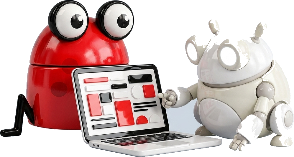 The frog and robot reviewing work together